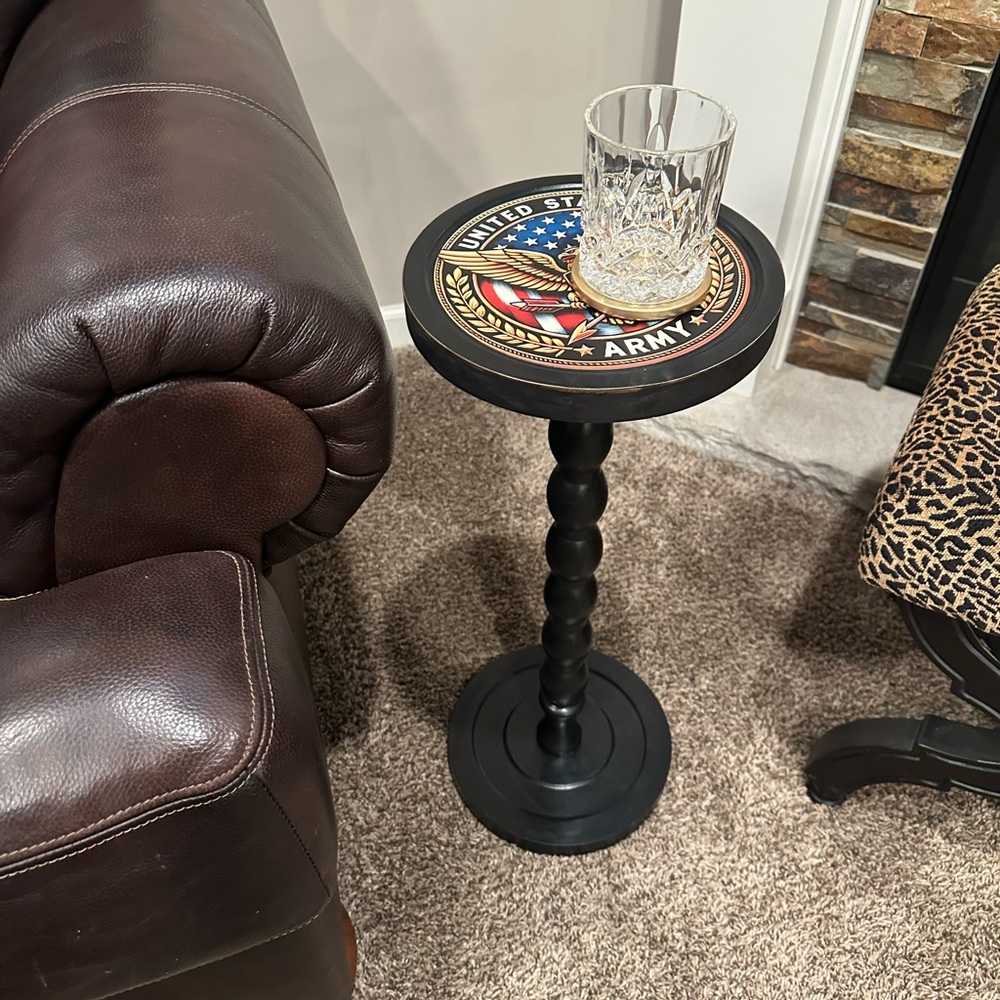 United States Army Round Accent Drink Table